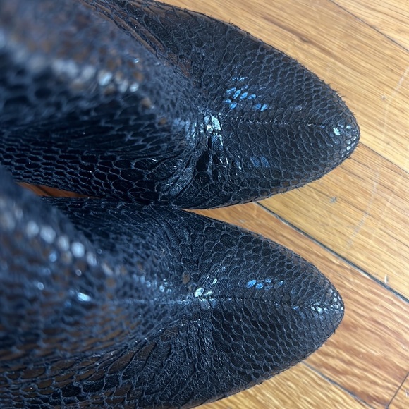 A.X.N.Y American Exchange New York Black Snakeskin Platform Bootie…Sz 10 - Picture 8 of 15
